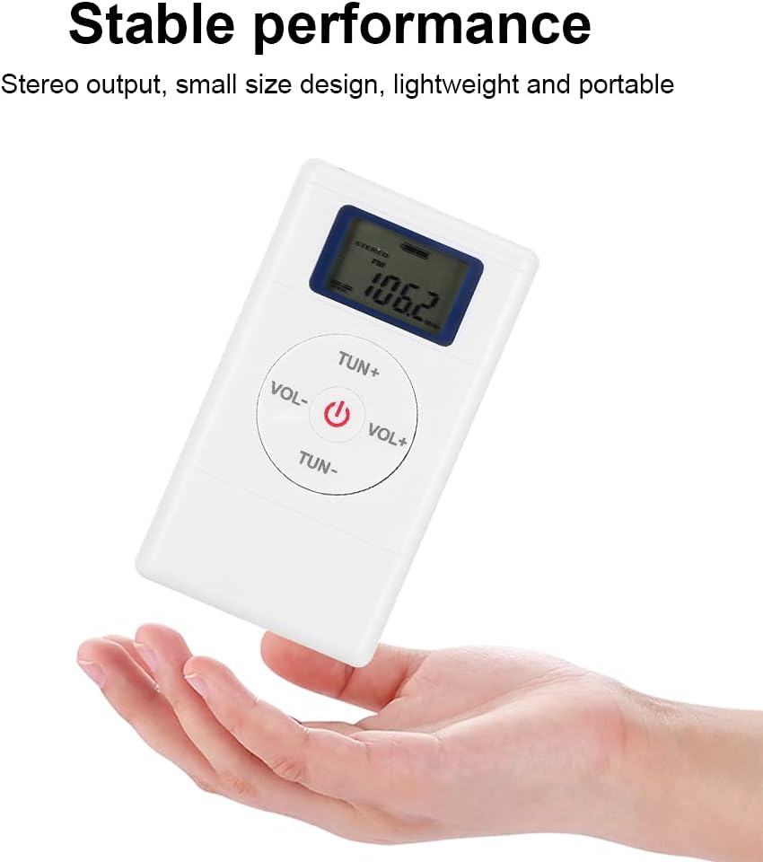 Mini radio digital, radio FM de sintonización portátil, mini radio digital Walkman con cordón y auriculares para interpretación simultáneadeportes