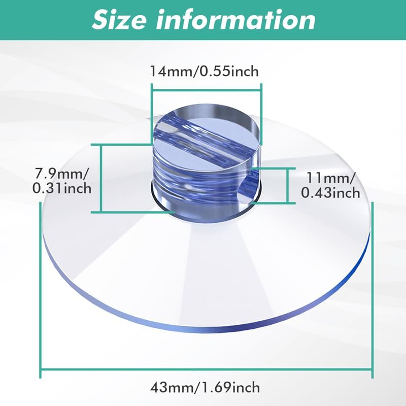 Shower Caddy Connectors Suction Cups for Bathroom, Heavy Strength Large Suction Cups Without Hooks Replacement Heavy Strength Clear Suction Cups (10