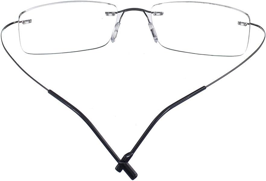 Rongchy Gafas de lectura sin montura de trabajo 100% de titanio, superligeras, +2.50 fuerzas