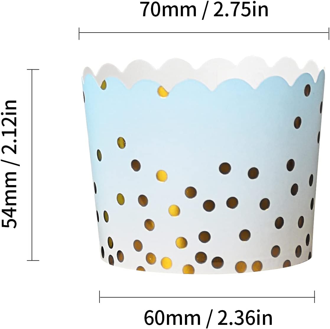 Party Hippo Cupcake – Tazas de 4.5 onzas, 25 piezas desechables de papel de aluminio para magdalenas, tazas doradas para hornear, tazas para hornear