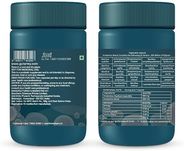 Suplemento de probióticos Gut Army para hombres y mujeres, 100 mil millones de UFC y 25 cepas, cápsula de salud intestinal para limpiador