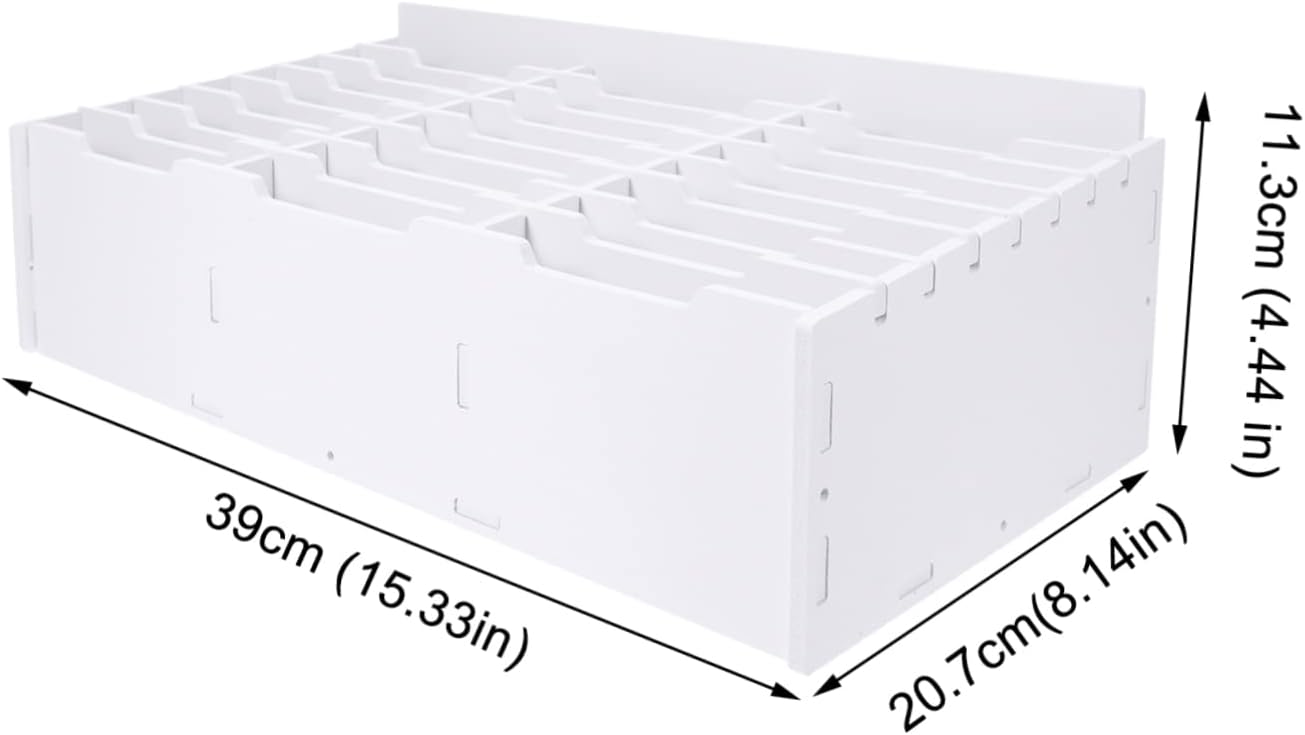 GRIRIW Caja de almacenamiento para teléfono móvil, calculadora de escritorio, organizador de escritorio, estante blanco, calculadora de aula, buzón