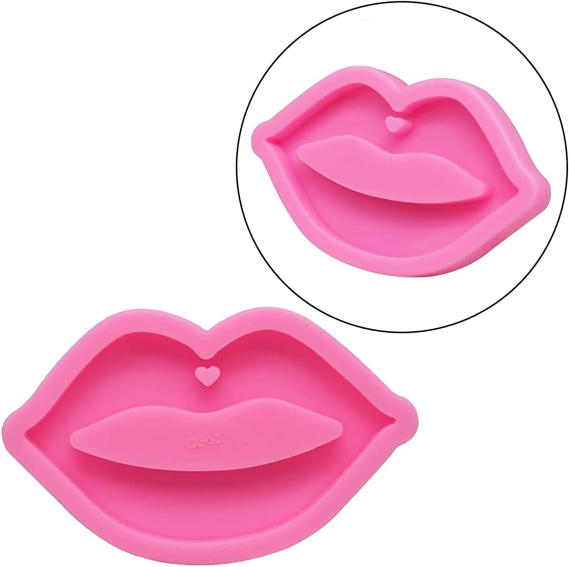 OHAOLYLE 3 moldes de gel de sílice para labios, forma de boca, moldes de resina epoxi con agujero para decoración de llavero, colgante, bricolaje,