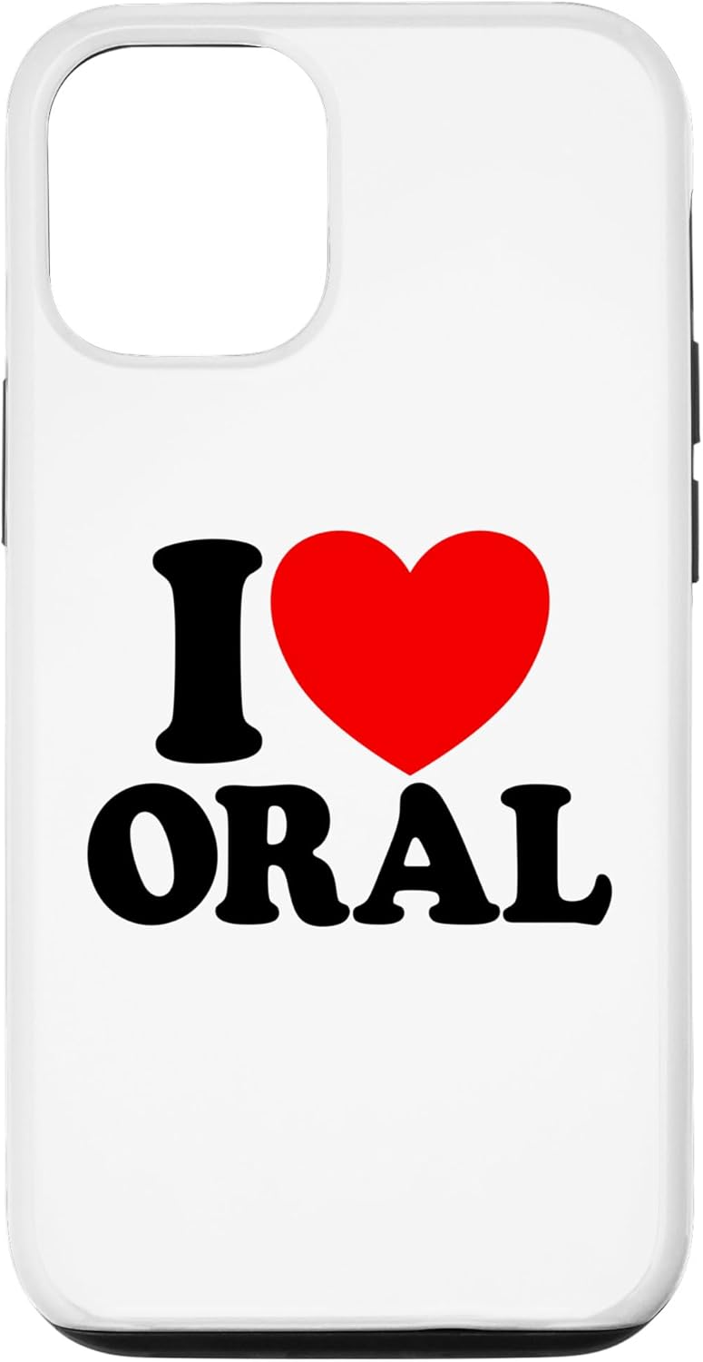 Funda para iPhone 1212 Pro I Love Oral Corazón Rojo Divertido Humor Sucio I Love