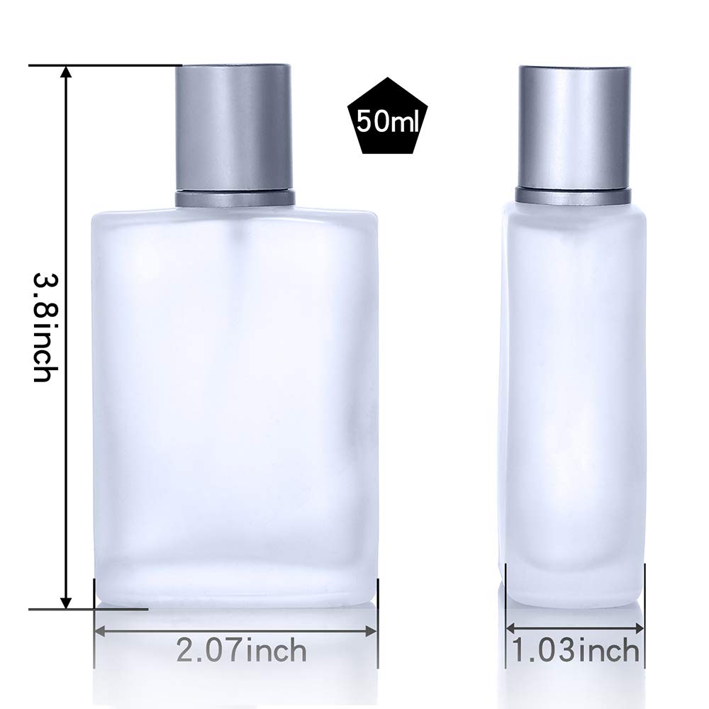 Paquete de 2 botellas vacías de vidrio esmerilado de 1.7 fl oz1.69 onzas, atomizador de perfume, botellas de perfume vacías recargables en aerosol