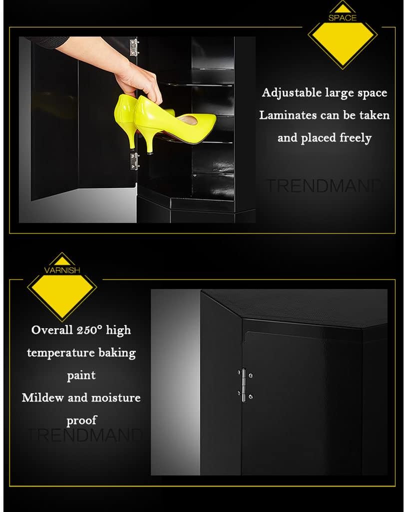 Zapatero – Zapatero de metal de 9 niveles moderno Lazy Susan giratorio de 360 grados para zapatos, torre redonda octágona, giratoria, para