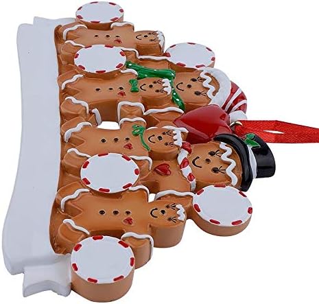 Adorno de Navidad familiar 2024  Adorno personalizado de familia de 6 de pan de jengibre  Adorno navideño nostálgico de la familia de pan de