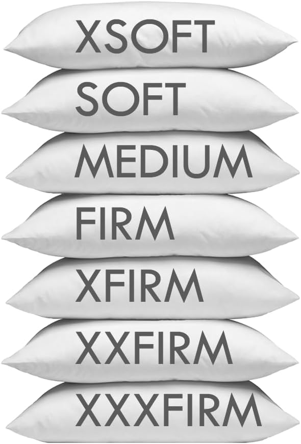 Almohada de cama de densidad media, estándar (con funda de almohada con cremallera)