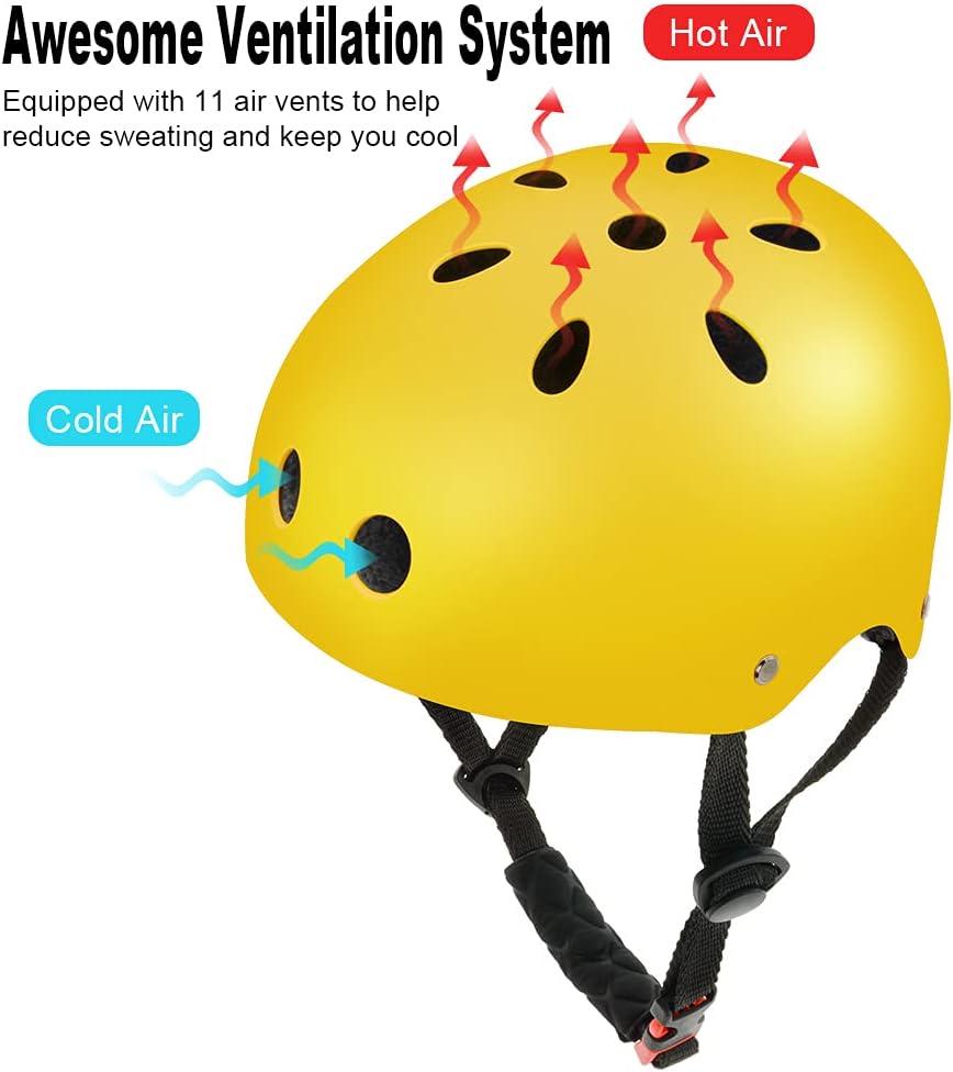 Casco de monopatín, casco de bicicleta para niños, jóvenes y adultos, certificado CPSC, ajustable para monopatín multideportivo, scooter, patinaje,