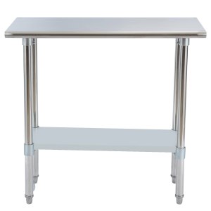 Mesa de trabajo de acero inoxidable con estante inferior, mesa de trabajo y preparación de cocina comercial de 30 x 24 pulgadas para restaurante, Mesa de trabajo de acero inoxidable con estante inferior, mesa de trabajo y preparación de cocina comercial de 30 x 24 pulgadas para restaurante,