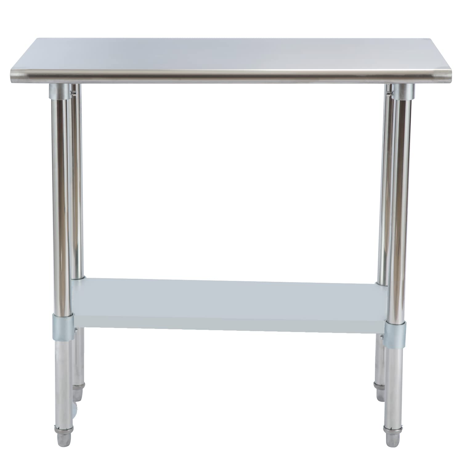Mesa de trabajo de acero inoxidable con estante inferior, mesa de trabajo y preparación de cocina comercial de 30 x 24 pulgadas para restaurante,
