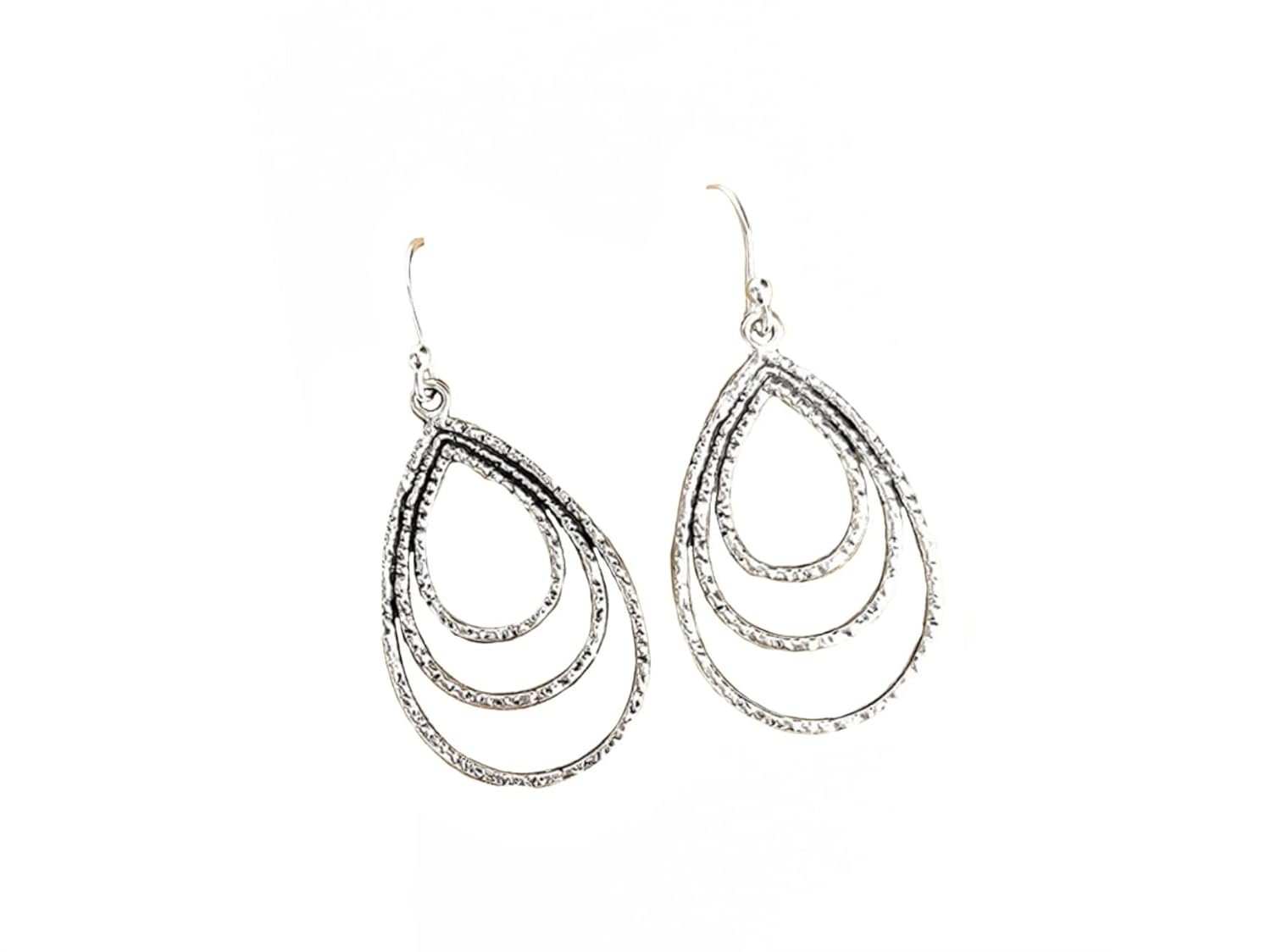Layered Teardrops on Sterling Silver Earrings