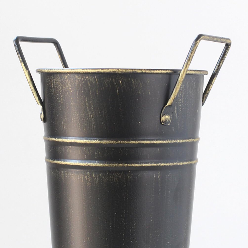 Veemoon Soporte de metal para paraguas, soporte independiente para sombrillas, bastidor de almacenamiento de bastón, cubo de flores francesas,