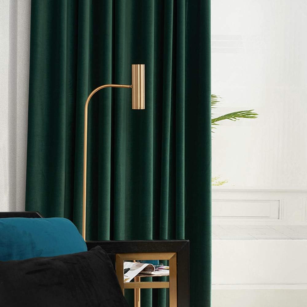 MYRU 1 par de cortinas opacas de terciopelo nórdico de lujo verde oscuro para dormitorio y sala de estar (2 x 54 x 84 pulgadas, verde oscuro)