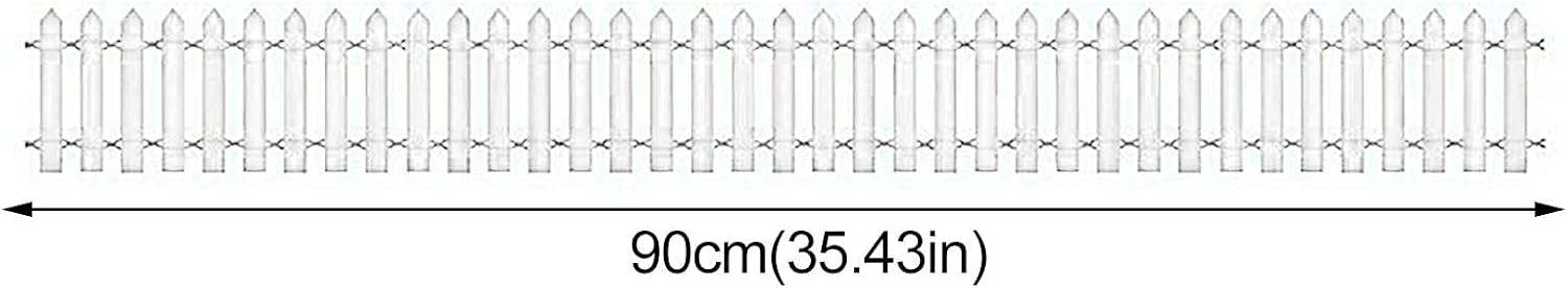 Pequeña estatua terrario casa de muñecas DIY Decoración blanca Mini valla de madera miniatura Kit de jardín de hadas de madera Valla de madera Luces