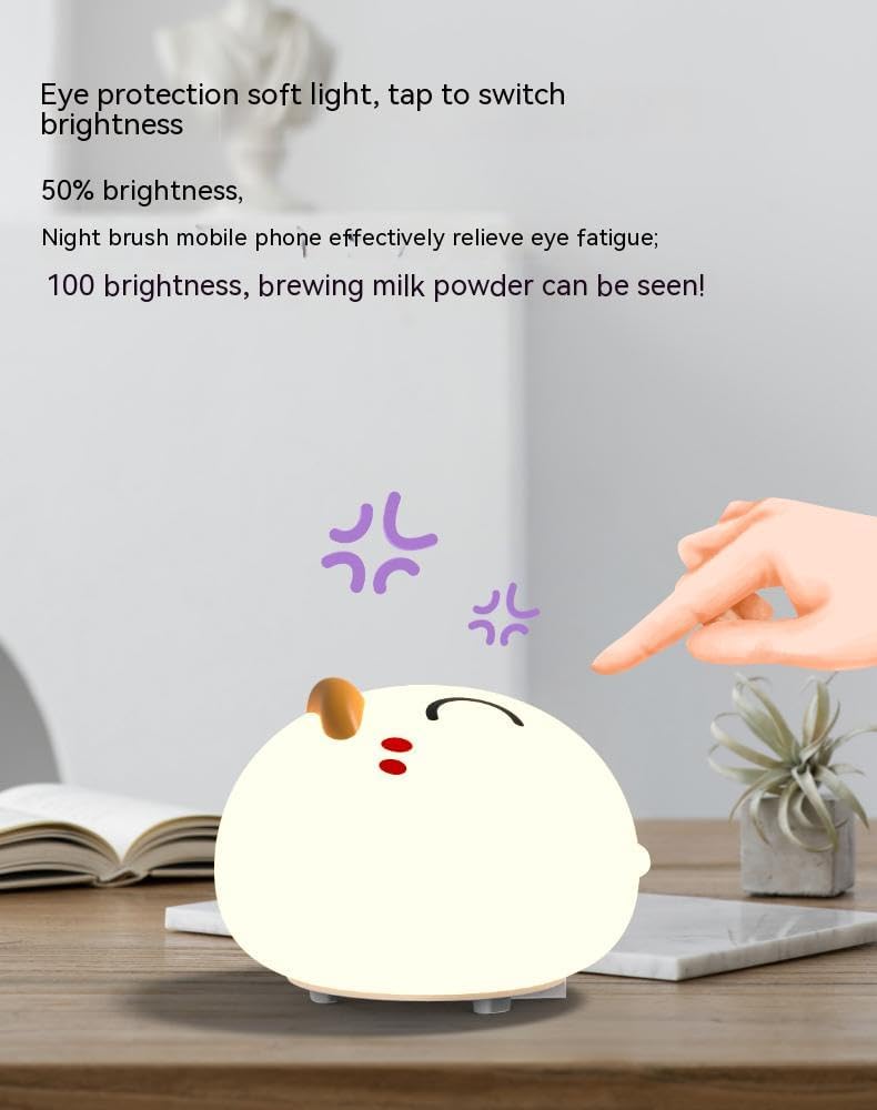 Luz nocturna de pato de silicona, control táctil y control remoto, lámpara de noche agradable a la piel con luz cálida y cambio de 7 colores para