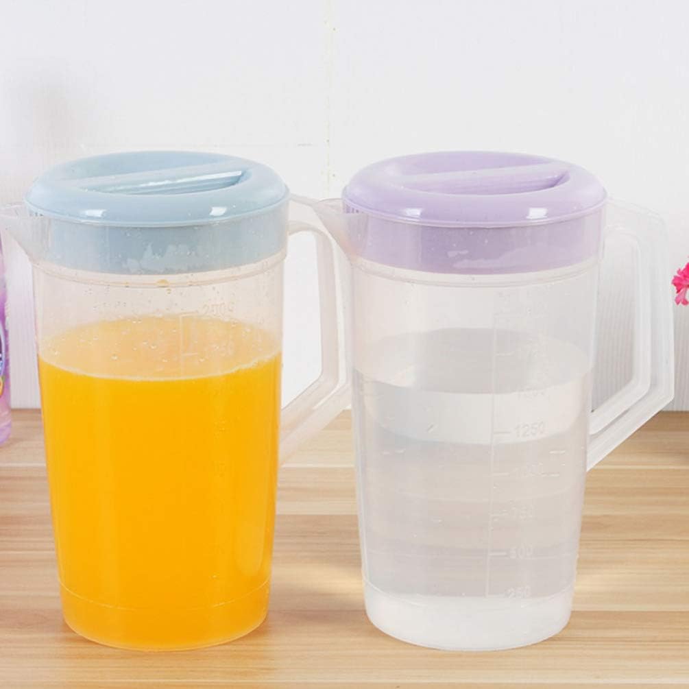 DOITOOL Jarra de vidrio para brillo de labios, jarra de plástico con tapa, jarra de agua de un galón, jarra de té helado resistente, jarra de agua