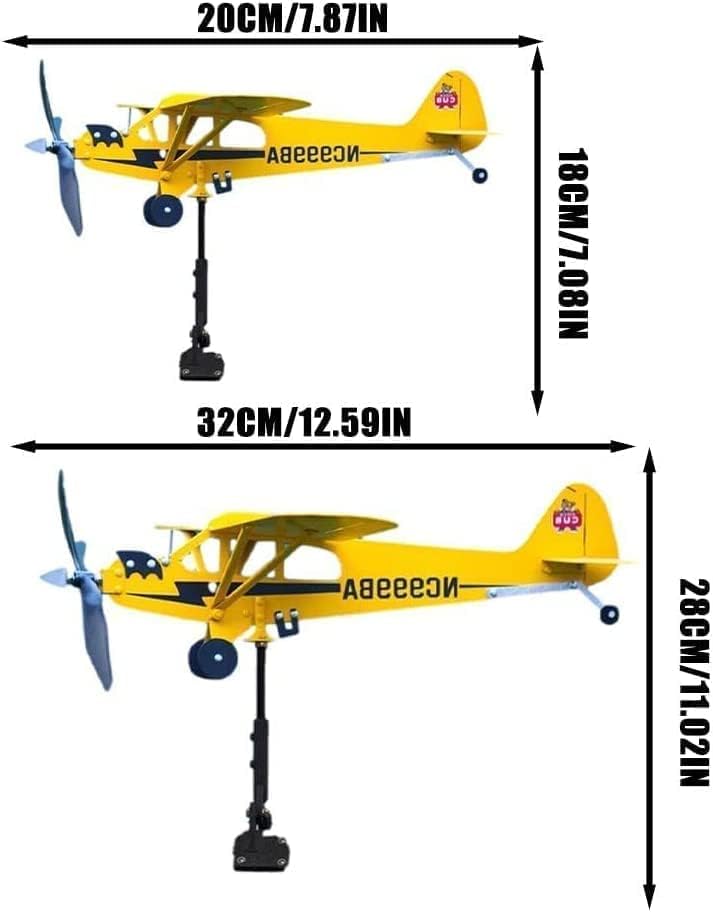 Piper J3 Cub – Veleta de avión 2023, nuevo avión, molino de viento de metal, veletas de avión al aire libre, regalo para techo de jardín y patio