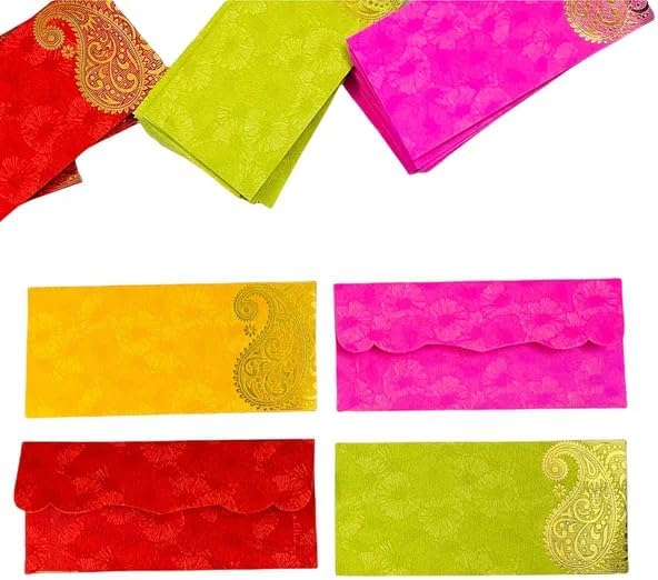 Shagun – Juego de sobres de regalo para dinero en efectivo (paquete de 25) para boda, compromiso, diwali, cumpleaños, aniversario (verde)