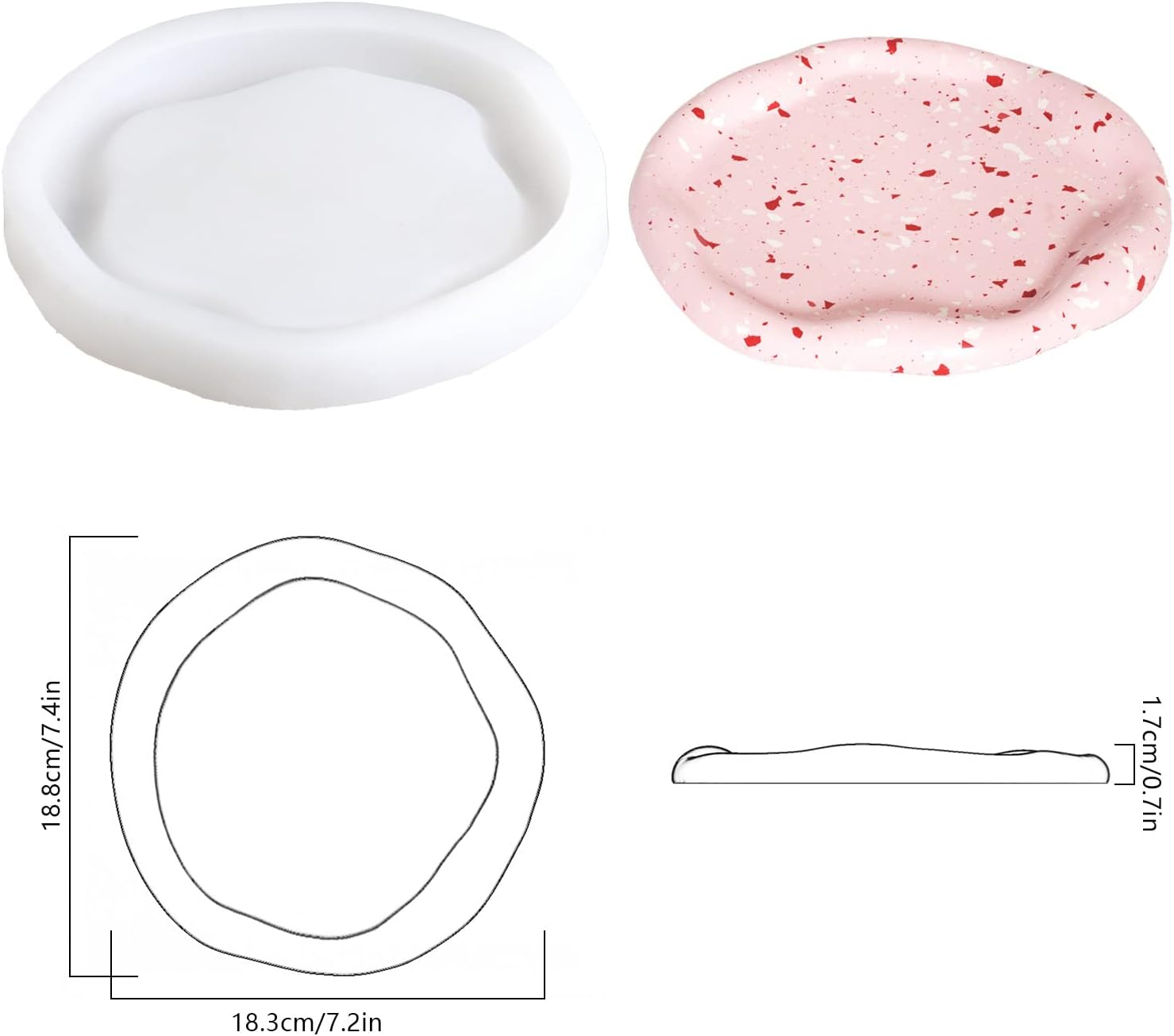 Bandeja geométrica de terrazo moldes de silicona Jesmonite Kits de cemento chips que hacen moldes para el hogar joyería baratija decoración