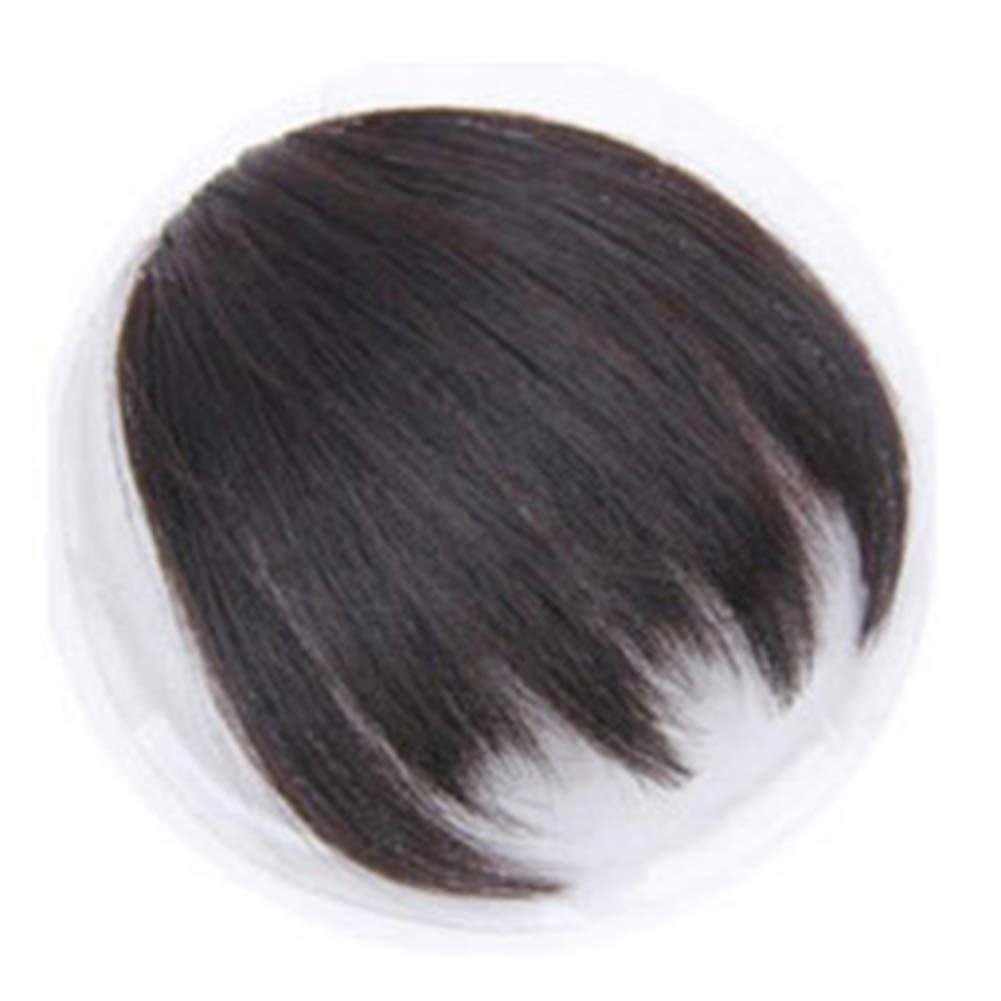 Regalo de Navidad para niñas, irregular, alta temperatura, fibra falsa flequillo, extensión de pelo, negro natural