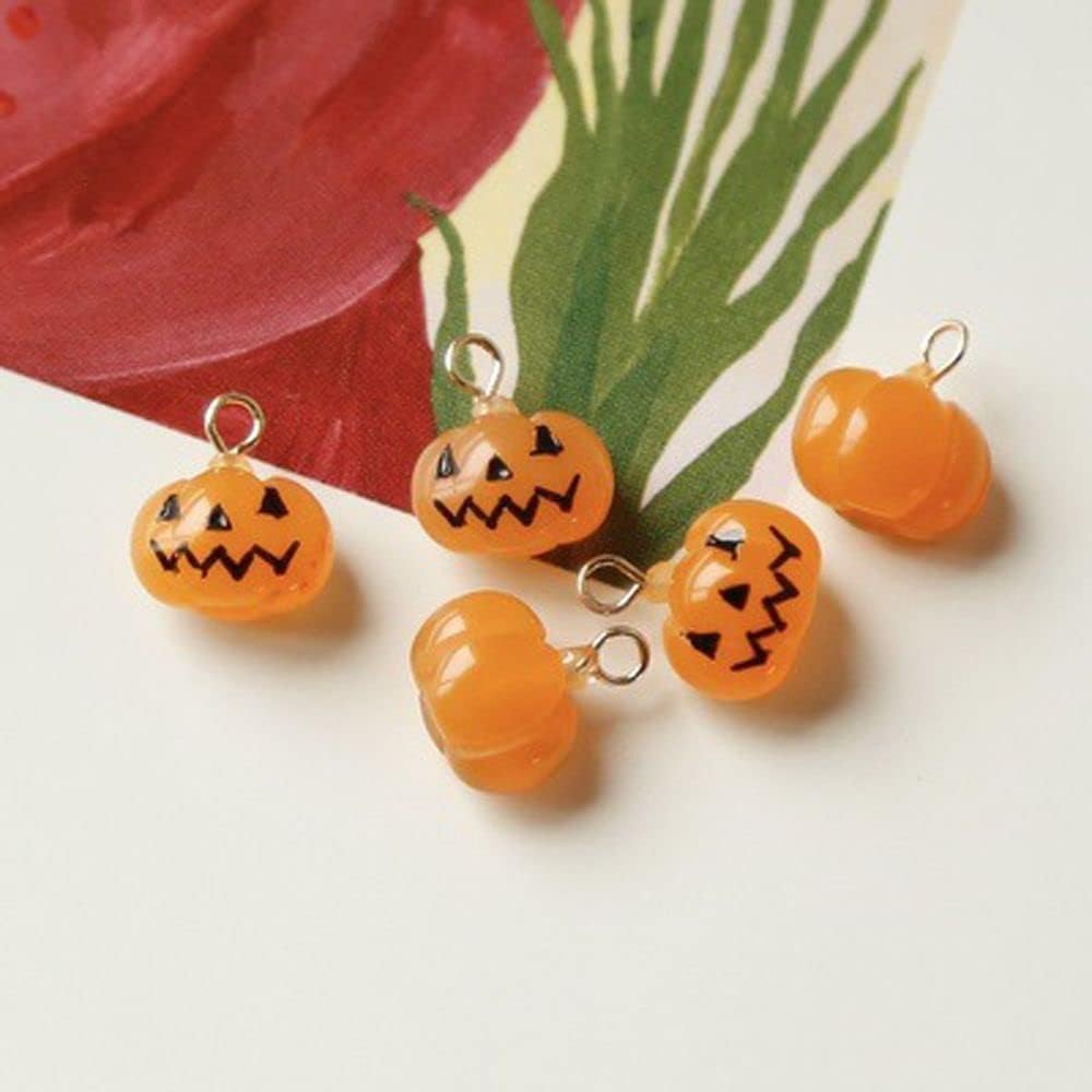 Dijes de resina de calabaza de Halloween, dijes de fantasma, dijes de Halloween para aretes, pulseras, collares, accesorios de fabricación de joyas