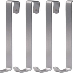 4 ganchos de puerta de baño, resistentes sin diamantes, ganchos plateados para puertas de vidrio de baño, ducha (diámetro interior del gancho 0.630 4 ganchos de puerta de baño, resistentes sin diamantes, ganchos plateados para puertas de vidrio de baño, ducha (diámetro interior del gancho 0.630