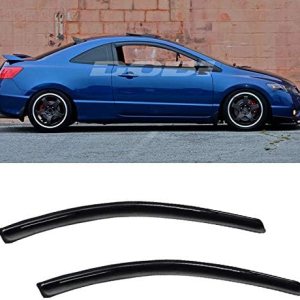 Laprive Auto 2 piezas para 06-11 Civic 2Dr Coupe Sun Rain Guard Deflector Viseras de ventana Laprive Auto 2 piezas para 06-11 Civic 2Dr Coupe Sun Rain Guard Deflector Viseras de ventana