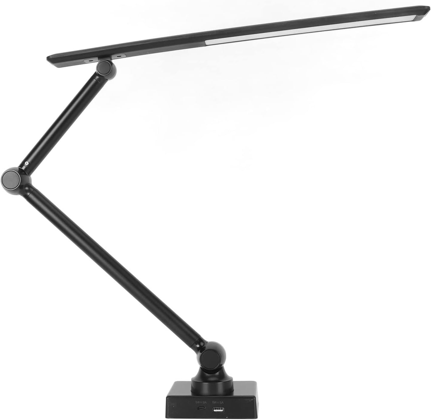 Gavigain Lámpara de mesa, lámpara de escritorio para oficina en casa con abrazadera, luces flexibles para libros, fácil de leer, cabecera recargable