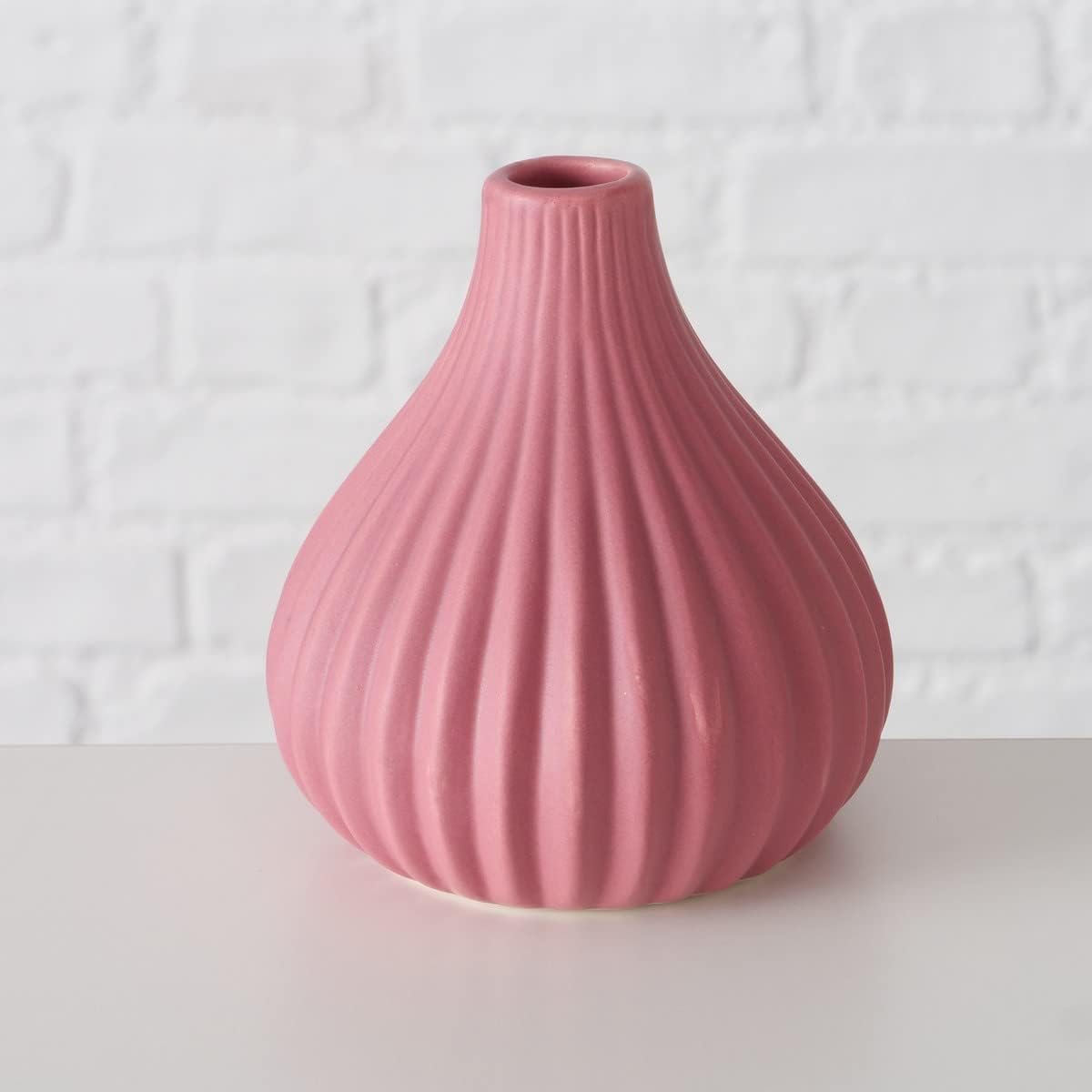 Iconic Scandi – Jarrones para bebé, juego de 3, pantuflas de ballet empapadas de color y rosa rosa, beige, esmalte mate, estriado, gres, 4.25