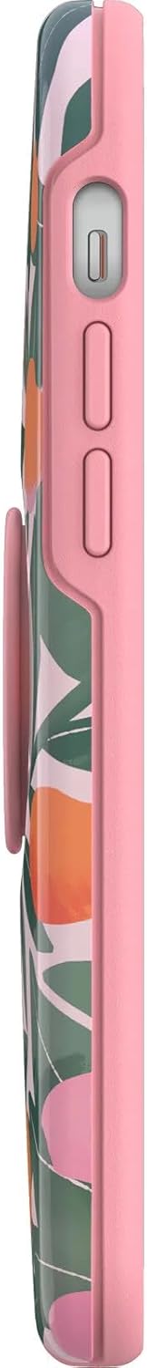 OtterBox + Pop Symmetry Series – Funda para iPhone 12 y iPhone 12 Pro (solamente) – Embalaje no minorista – Stay Peachy (gráfico rosa)