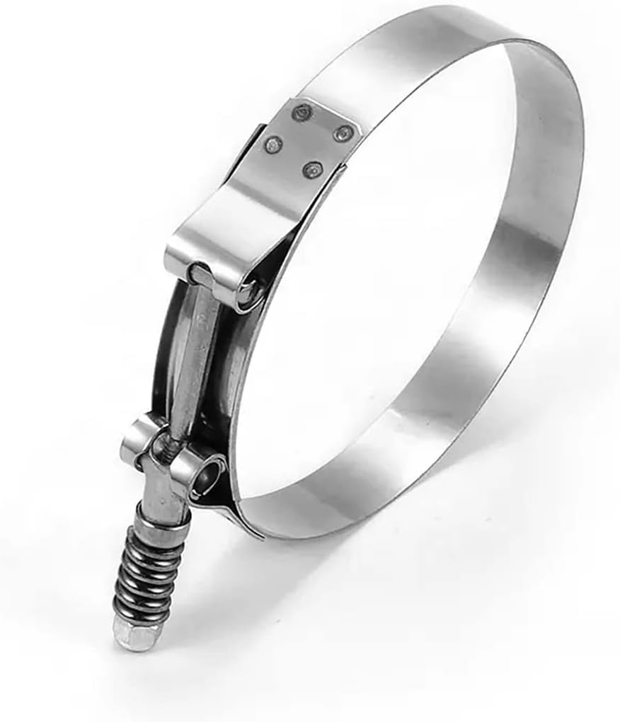 AICEL 2 abrazaderas de manguera con perno en T, abrazaderas de tubo ajustables resistentes de acero inoxidable 304, rango de trabajo de 1.693-4.567
