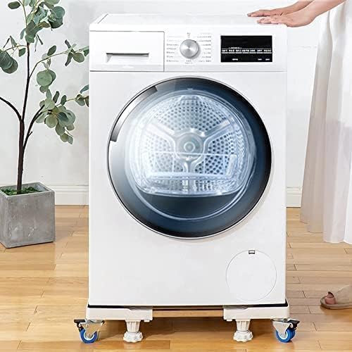YOKEPO Base móvil para nevera mejorada con 4 ruedas de bloqueo y 4 pies fuertes de 16.5 a 25.6 pies ajustable para muebles para lavadora, secadora,