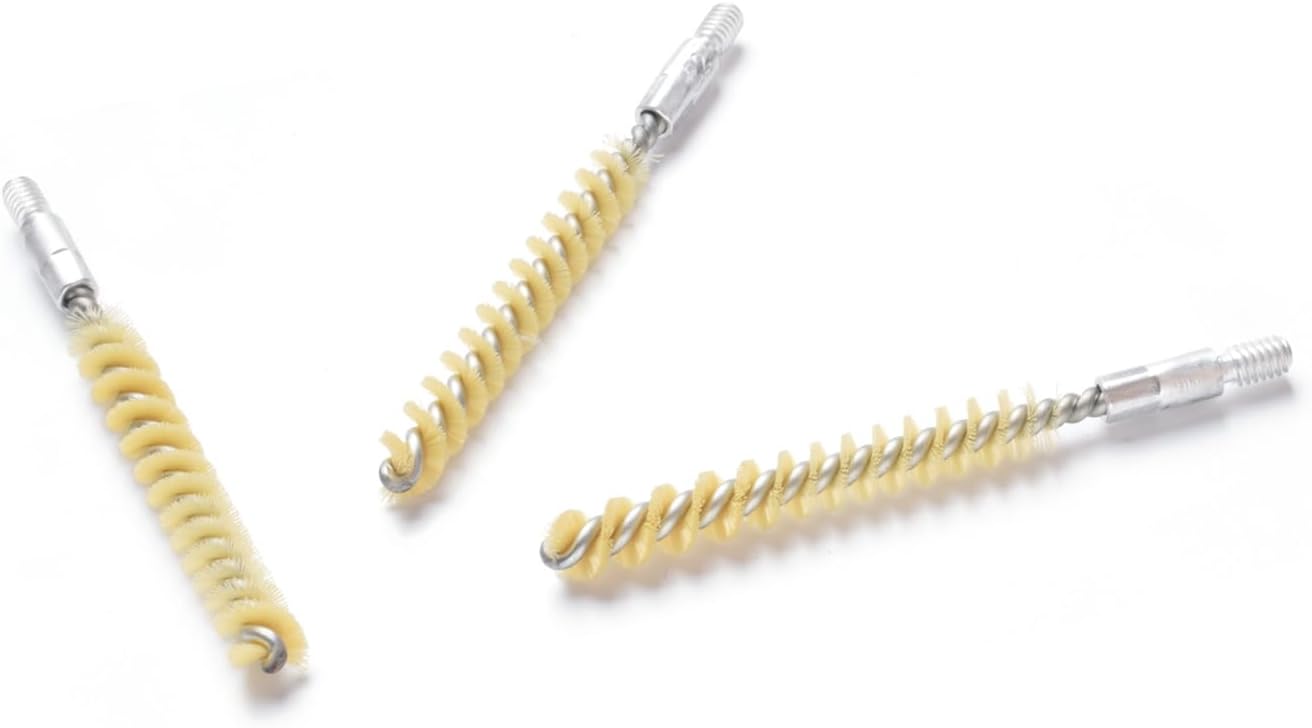 Cepillo de limpieza de pistola de cerdas de nailon para pistola de rifle 8-32 5-16 hilos (calibre .22-blanco)