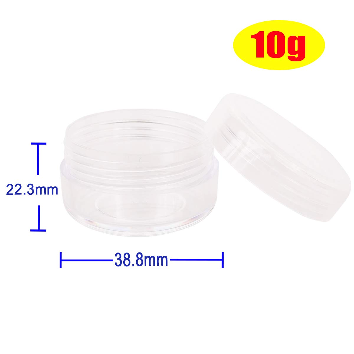 Wopanxye – 12 frascos pequeños de muestra de 0.35 onzas líquidas, contenedor de cosméticos vacío recargable de 0.35 onzas, recipiente redondo de
