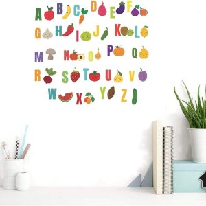 BIBITIME Calcomanías del alfabeto educativo para bricolaje, frutas, manzana, plátano, zanahoria, A, B, C, Z, letras para escuela, guardería, BIBITIME Calcomanías del alfabeto educativo para bricolaje, frutas, manzana, plátano, zanahoria, A, B, C, Z, letras para escuela, guardería,