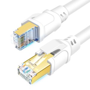 DDMALL-Cable de red Ethernet CAT8, cable de red de Internet de alta velocidad, 40 Gbps, 200 MHz con conector RJ45 chapado en oro para router, módem,