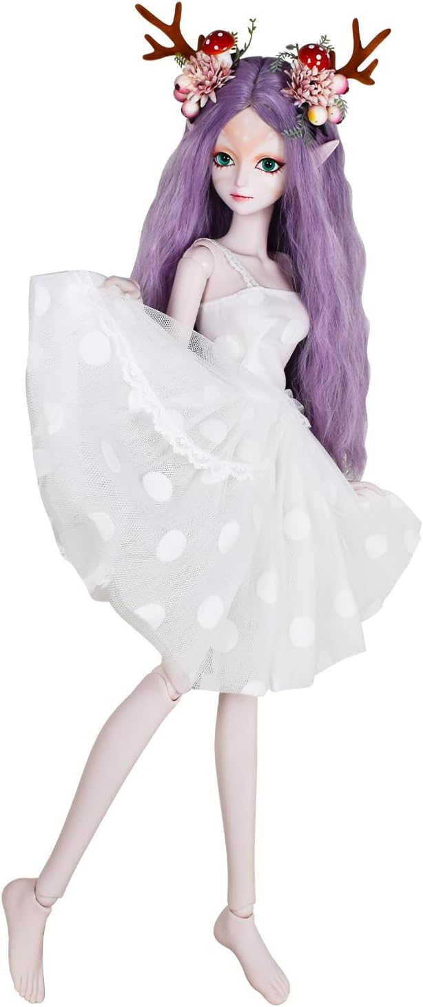 Proudoll Muñeca BJD de 13 de 23.6 in, 24 pulgadas, juguete de alce articulado con bola, muñecas SD, figuras de acción de hada de alce con orejas de