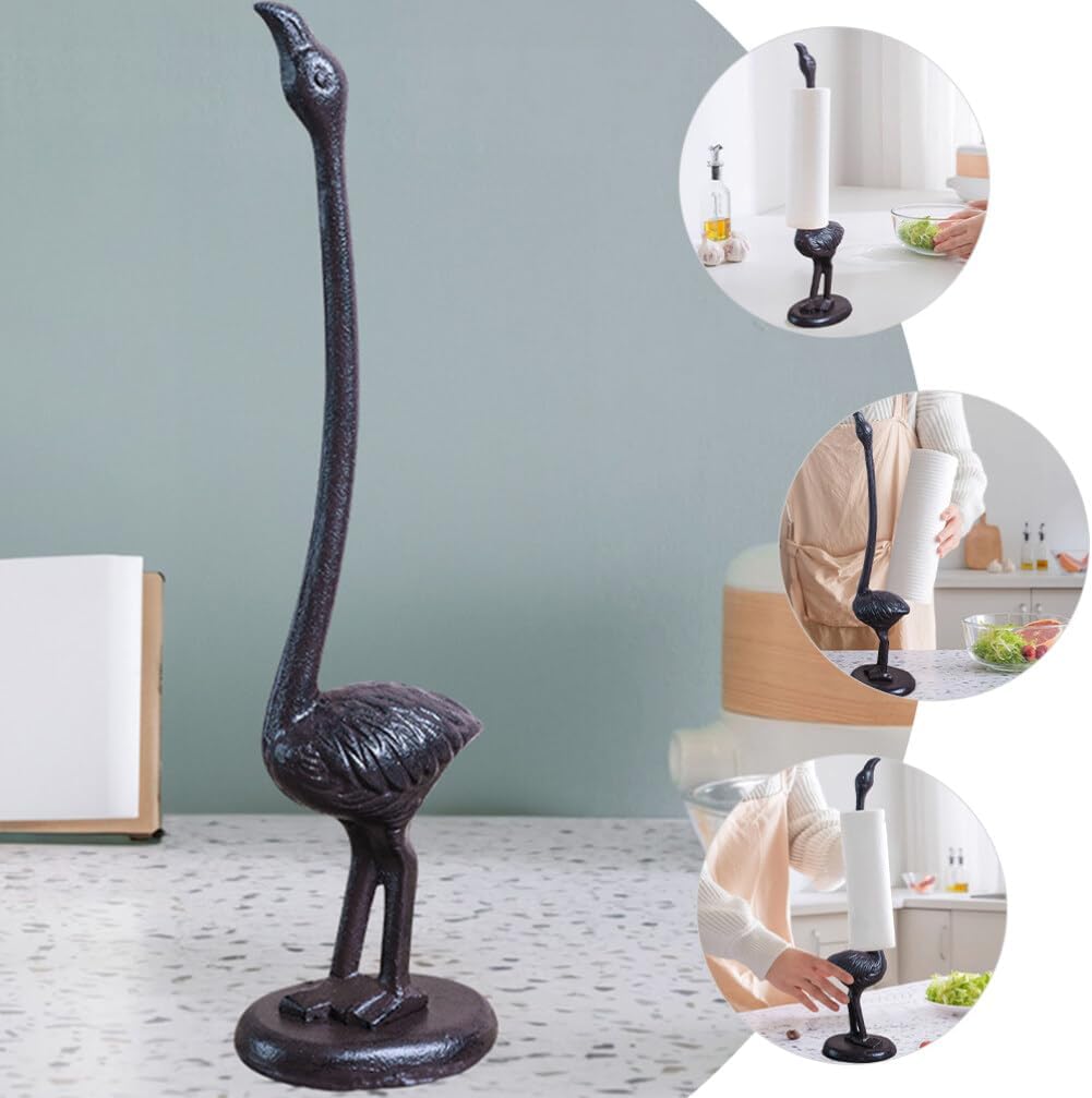 EXCEART Soporte para toallas de papel flamenco, soporte para rollo de papel higiénico de animales, soporte único para toallas de cocina, dispensador