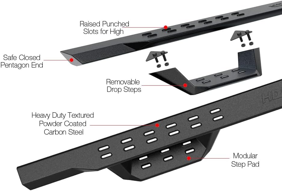 HD Ridez Overland Slider – Pasos de caída compatibles con Toyota Tundra 2022-2024 Double Cab