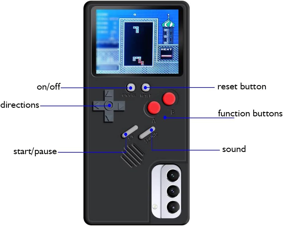 Gameboy – Funda para Samsung Galaxy S23 Ultra 36 juegos integrados, funda de videojuegos retro para Galaxy S23 Ultra, funda protectora para Galaxy