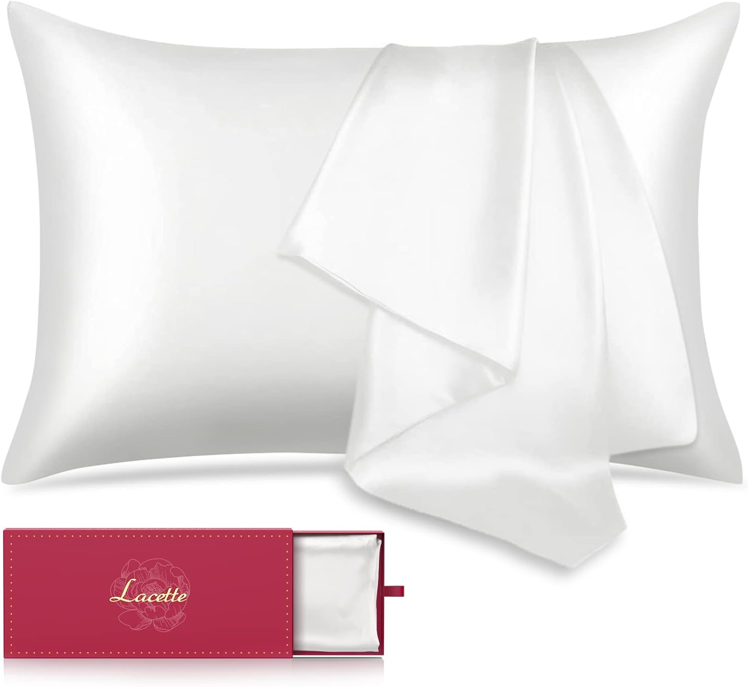 Funda de almohada de seda para cabello y piel, 22 Momme 6A, funda de almohada suave de seda de morera con cremallera oculta, 600 hilos, funda de