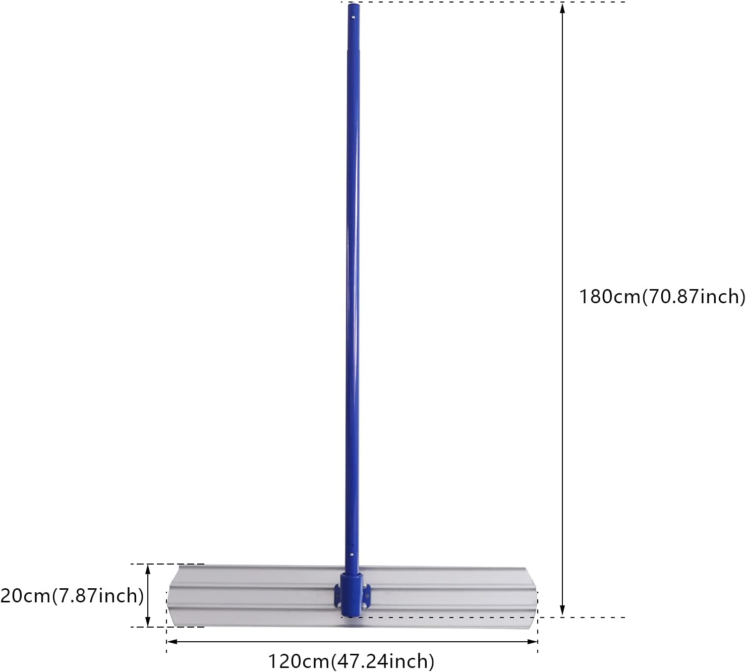 Bull Float – Flotador de hormigón de 48 x 8 pulgadas, herramienta de flotador de hormigón de resorte de extremo redondo, herramienta de flotación de