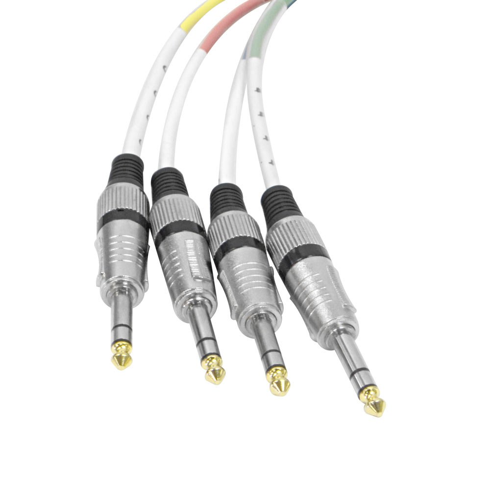 Seismic Audio – SAXT-4x5M – Cable de serpiente macho TRS a XLR de 4 canales de 14 pulgadas – 5 pies de largo – Extremos de servicio – Serpiente de