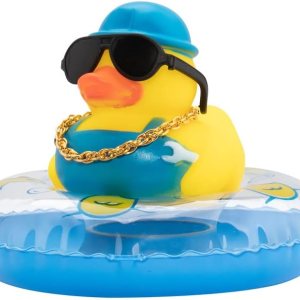 wonuu Decoración de pato de goma para automóvil, adorno para tablero de automóvil, accesorios de decoración de tablero de automóvil, con mini collar wonuu Decoración de pato de goma para automóvil, adorno para tablero de automóvil, accesorios de decoración de tablero de automóvil, con mini collar