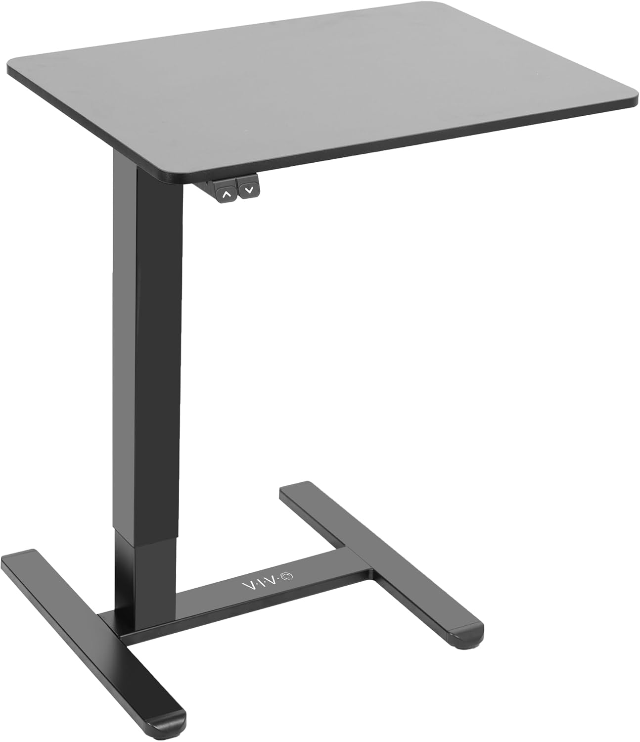 VIVO CART-E1TB – Mesa eléctrica de 28 x 20 pulgadas, escritorio móvil con ruedas ocultas, mesa de cama de hospital ajustable en altura, escritorio