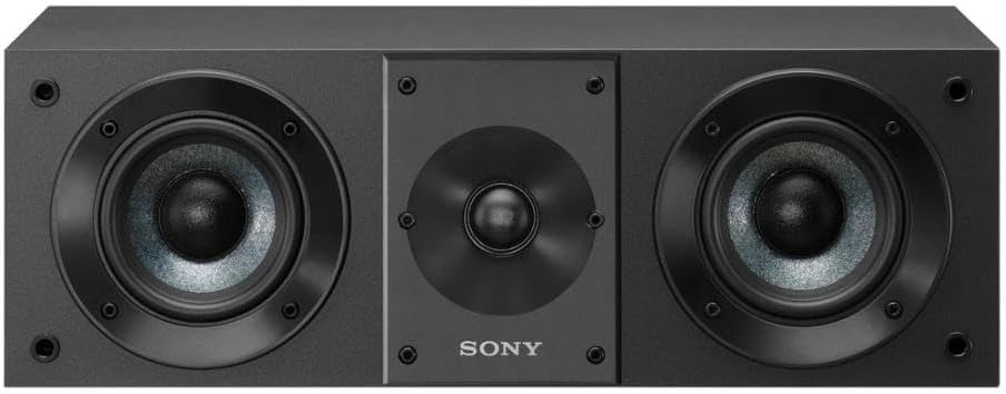 Sony SSCS8 – Altavoz de canal central de 3 controladores de 2 vías, color negro, sistema de altavoces de 4 estantes.