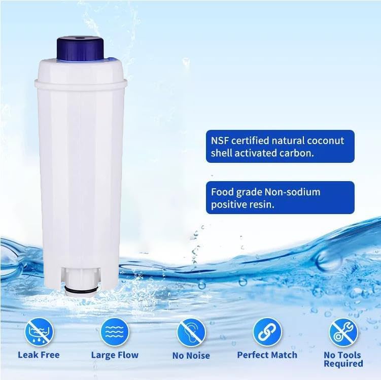 Filtro de repuesto para máquina de café para filtro DeLonghi DLSC002 DLS C002, cartuchos de filtro de agua, ablandador de carbón activado, De’Longhi