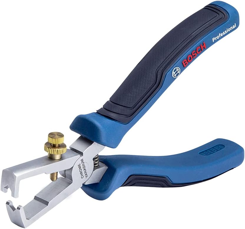 Bosch Professional 1600A01V03 – Pelacables (6.299 in, acero al cromo-vanadio, agarre suave), color azul