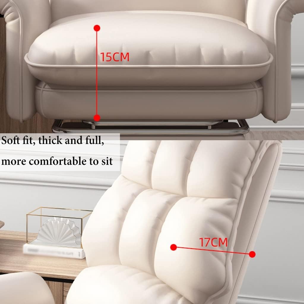 Silla de oficina en casa, ergonómica, sillas de tareas con ruedas, silla de escritorio de piel sintética, silla ejecutiva con altura ajustable